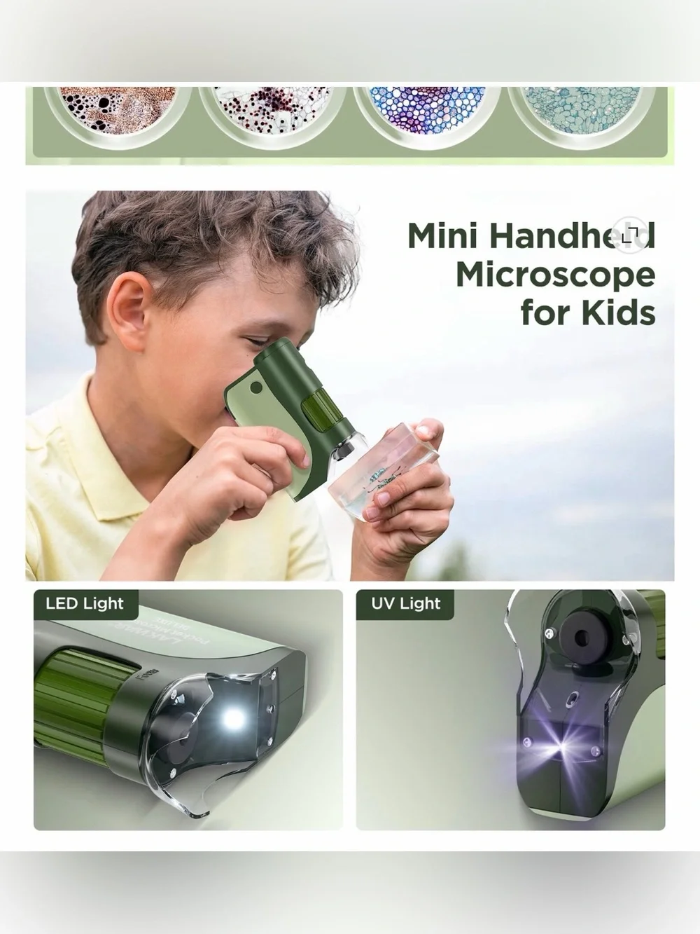 Portable Pocket Microscope 60x-120x - Green